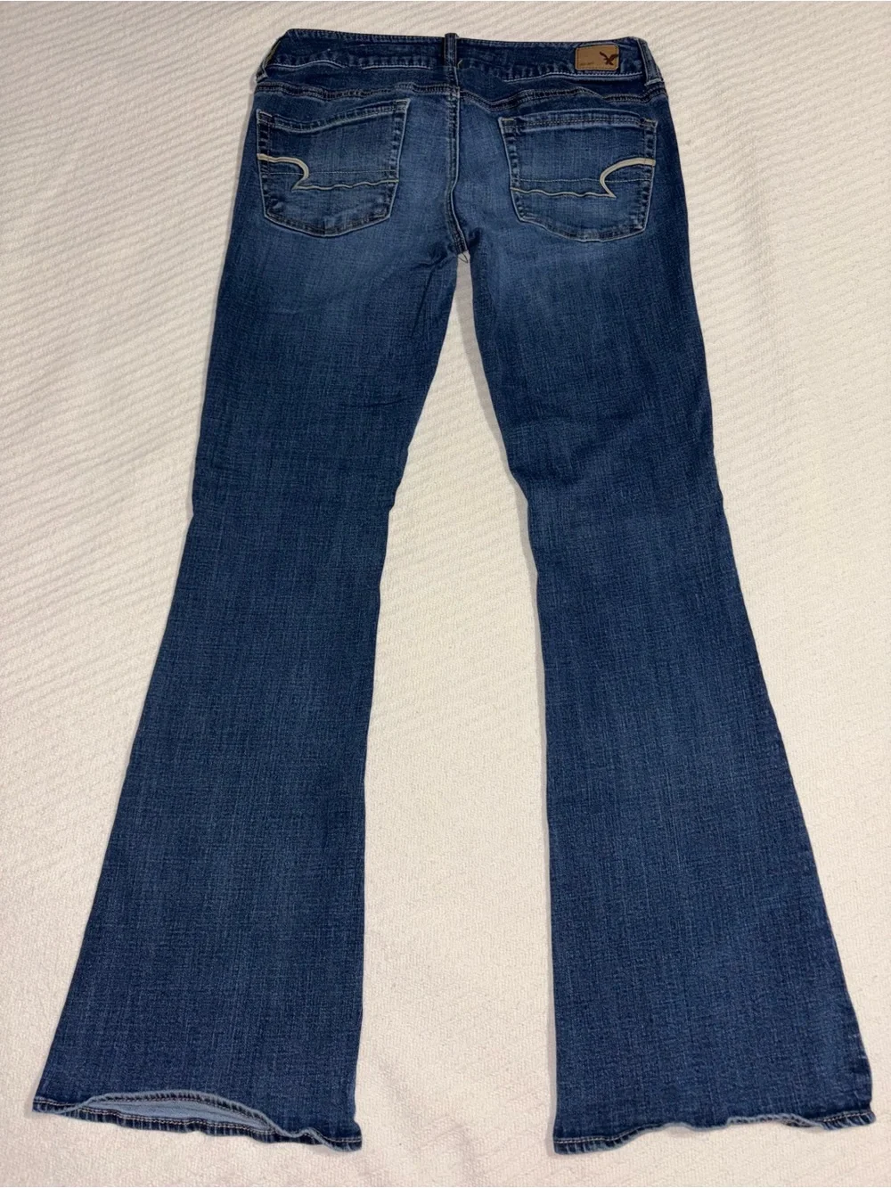 American Eagle Outfitters Dark Blue Super Stretch Artist Flare Leg Jeans Size 8 - Picture 7 of 8